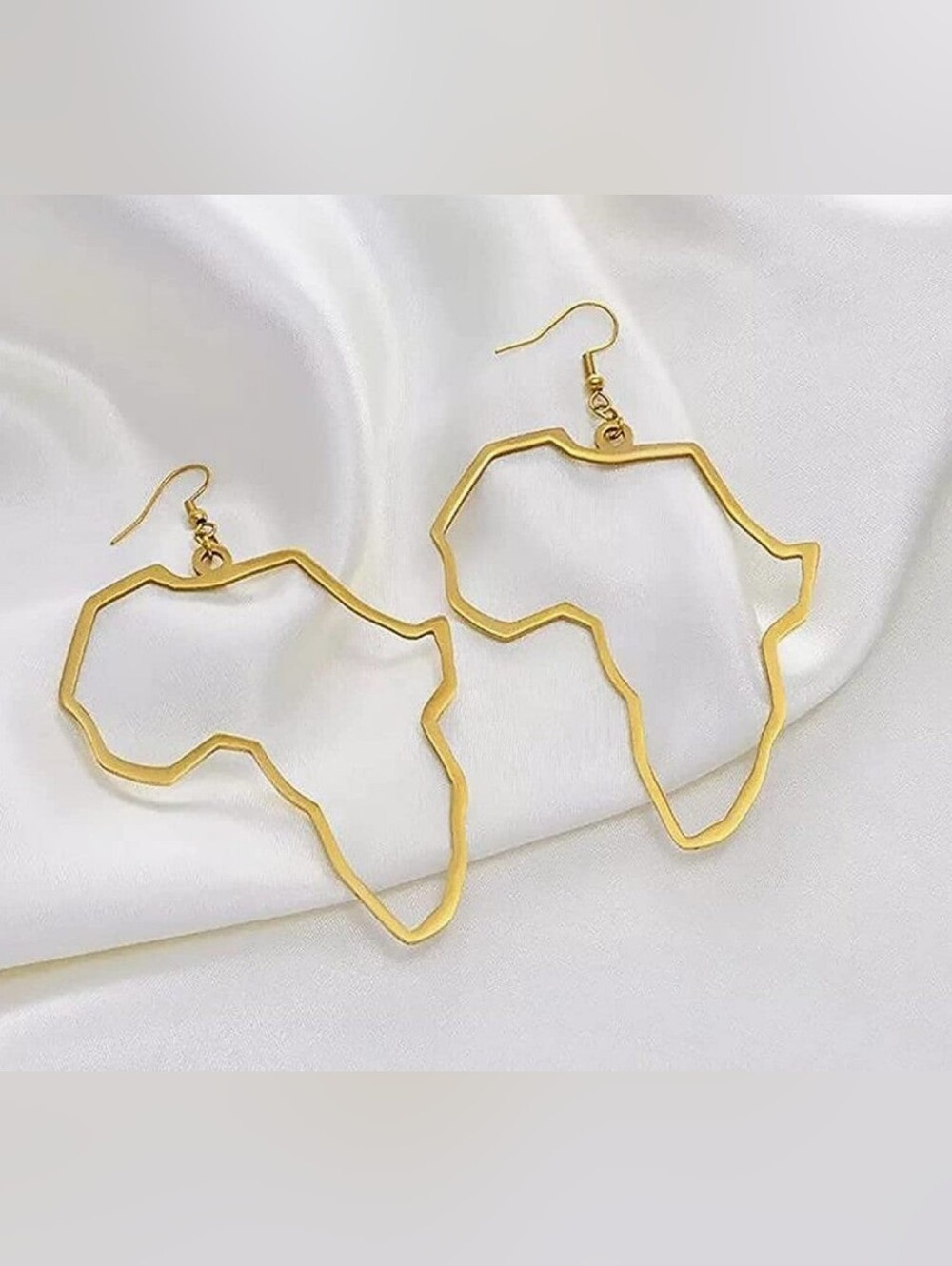 Gold Africa Map Dangle Earrings - Women Jewelry